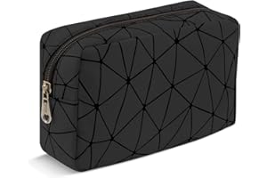 Playexen Neceser de Maquillaje de Viaje, Bolsa de Aseo Bolsa de Cosméticos Portátil, Neceser Mujer Viaje de Gran Capacidad Bolsa Maquillaje Impermeable para Hogar Vacaciones Viajes, Negro