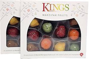 DIVAS WORLD King Marzipan Fruits Assortment 150g of Almond Marzipan Fruits with Natural Colours & Concentrates Gourmet Sweet Treat (Pack of 2, Almonds & fruits)