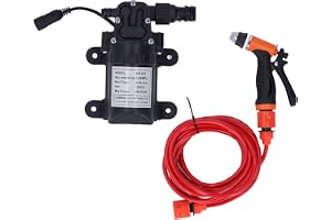Hidyliu 12V Högtryckstvättsats Bärbar Elektrisk Pump för Bilstädning och Husdjursdusch med 2 Slangar