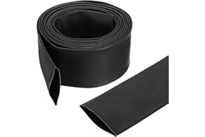 sourcing map 40mm Heat Shrink Tubing Waterproof, 4:1 Dual Wall Marine Adhesive Lined Industrial Heat Shrink Tube Wiring Wrap 10ft 1 9/16 Inch, Black-3m