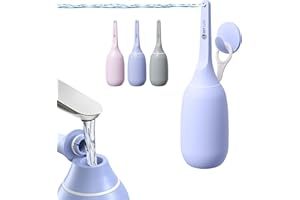 ZEY LUXE Upgraded Handheld Travel Bidet, Peri Bottle – Strong Pressure Manual Portable Bidet for Postpartum Care, Feminine Hygiene, Soft Squeeze, Wall-Mountable Hook, Carry Bag (Purple, 400 ML)