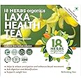 18 Herbs Organics Laxa Health Tea (15 Tea Bags -21 grams - Duplex Carton - Pack of 1) Herbal Tea With Laxatives For Constipation - Chemical Free Unique Round Detox Tea Bags | Enhances Bowel Movement