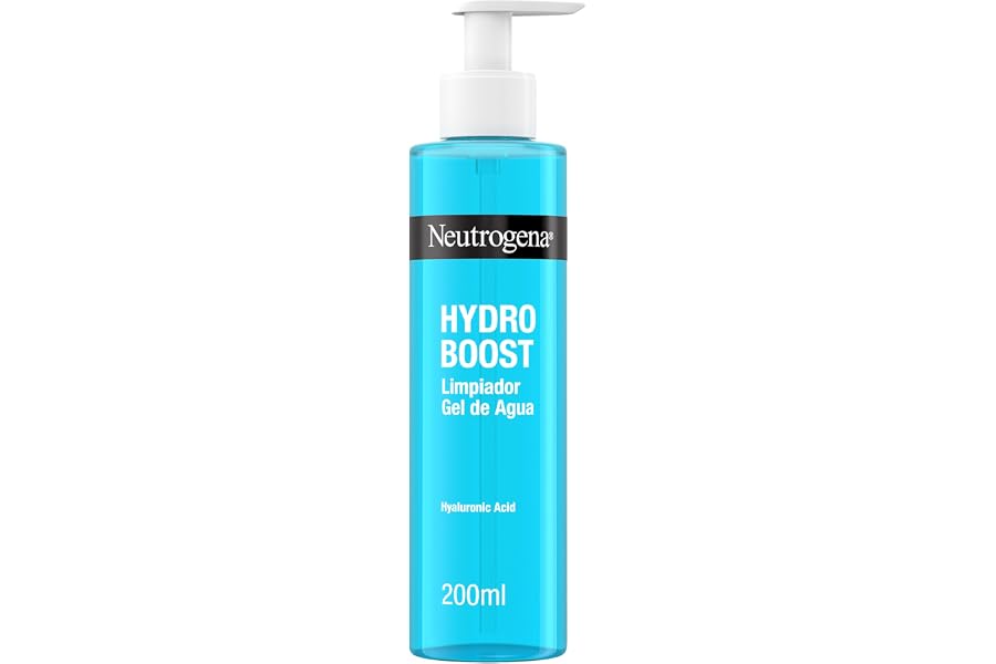 Neutrogena Hydro Boost Limpiador Gel de Agua (1 x 200 ml), gel limpiador facial para eliminar el maquillaje y la suciedad, ja