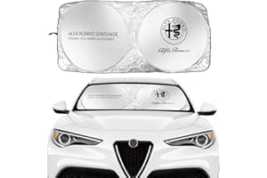 ALIEDA Parasole Parabrezza Anteriore per Auto, Blocchi Isolanti a Protezione Completa UV, Visiera Parasole Pieghevole, Per Alfa Romeo Alfa Romeo Giulia 147 156 159 Mito Stelvio Giulietta