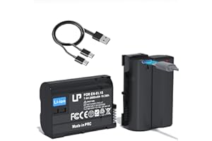 LP EN-EL15C Akku 2-Pack 2600mAh EN-EL15/EL15C USB-C Direktladung Akkus kompatibel mit Zf Z8 Z7 Z7II Z6 Z6II Z5 D7000 D7100 D7200 D7500 D500 D600 D610 D750 D750 80 x D80 00 D850 D810 Kameras