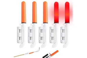 PINEESEATILE Bastoncini da pesca luminosa 5 pezzi LED LED non cade dalla punta dell'asta bastoncini per la luce dell'accessorio per la pesca Accessorio Verde con set di strumenti batteria CR425