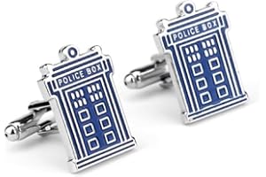Goodygold Doctor Who Cufflinks Pair Blue Police Box Cufflinks Mens Costume Accessories