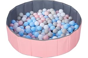 Dhouse Ball Pit for Baby 120CM Pool Baby Round Ball Pit Family Foldable Ocean Ball Pool for Toddler Boys Girls Outdoor Indoor Children's Playpen (Pink)