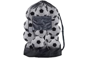 TRKETK Grand Sac à Ballon en Maille Filet, Bretelles Réglables, Équipement de Plongée, Capacité 10-15 Ballons, Bandoulière, Rangement pour Football, Volley-Ball, Rugby (75x100 cm)