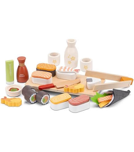 Set De Sushi En Bois Viga Toys – 22x18x4.5 Cm, Jouet Éducatif Pour Enfants Dès 18 Mois