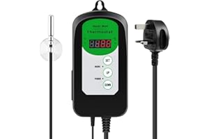 RIOGOO Digital Heat Mat Thermostat Controller for Seed Germination,Reptiles and Brewing 20-42℃(UK)