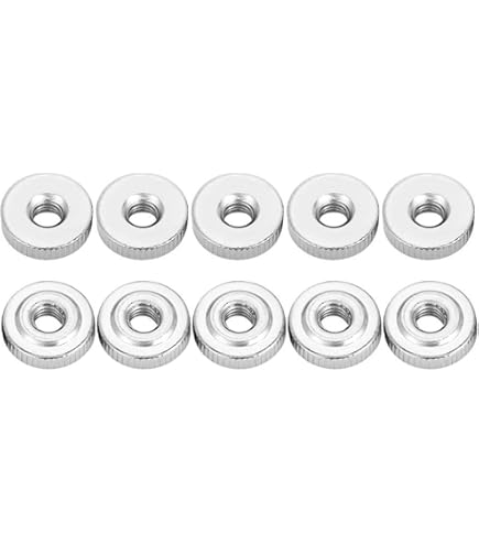 Dado Zigrinato In Alluminio M6 X 5mm - 4 Pezzi, Adattatore Femmina Per Rotelle E Applicazioni Meccaniche - Foto 4