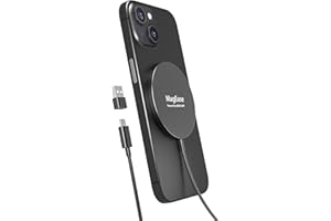 HOONYER Caricatore Wireless Magnetico 2 in 1 – Design Ultra Sottile in Lega di Alluminio Compatibile con iPhone 16/15/14/13/12 (tutti i modelli) e AirPods 4/3/2/Pro (Nero)