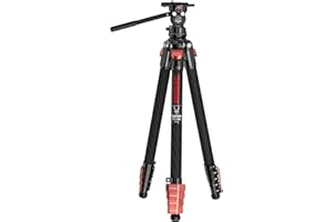 IFOOTAGE Gazelle TC3B + Komodo K3, przenośny statyw wideo z panoramiczną głowicą fluidową, kamera wideo DSLR trójnożna/statyw do aparatu/statyw podróżny, maks. obciążenie 5 kg (139,5 cm)