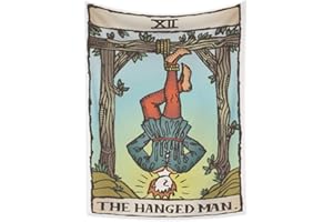 YongFoto 130x150cm tarocco arazzo l'impiccato Mito Prometeo Tarocchi XII Appeso a parete Per la decorazione domestica Medievale Divinazione Pregare Impiccagioni Decor Dorm Arte