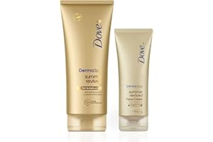 Dove Unilever Derma Spa Body Lotion, 200ml with Face Cream Summer Revived Fair to Medium, 75ml, 2 Piece Set