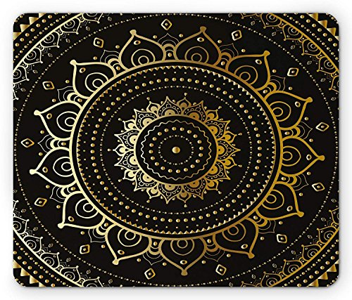 Preisvergleich Produktbild Drempad Gaming Mauspads Custom, Mandala Mouse Pad, Tribal Figure Ancient Spiritual Harmony Symbolic Art Illustration, Standard Size Rectangle Non-Slip Rubber Mousepad, Taupe Earth Yellow Beige