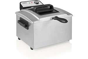 Princess Friggitrice, capacità 5 litri, 3270 W, tecnologia zona fredda, finestra di visualizzazione, acciaio inox, doppio termostato, facile da pulire, parti rimovibili, 01.184090.01.001