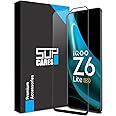 SupCares Military-Grade Gorilla Tempered Glass Screen Protector for iQOO Z6 Lite, iQOO Z3 and iQOO Z6 (6.58 Inch) With Installation Kit | Edge to Edge Coverage | Black