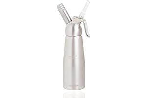 MASTRAD - 0,5 l Siphon-Sahne-Saucen Chantilly Hot oder Cold Foams - Abnehmbarer Kopf - Ultrabeständiges eloxiertes Aluminium - Ergonomisch - Lieferung mit 3 Düsen und Reinigungsbürste, 8 x 8 x 30 cm