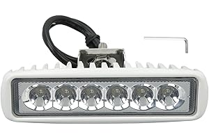OUKENS Lampe De Travail à LED Pour Bateau, 12 V à 24 V CC, Projecteurs Marins à LED étanches Pour éclairage Extérieur De Voitures, Yachts(BLANC)