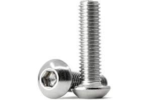 KONGKI (15 pezzi) M6 x 50mm Vite a testa bombata con esagono incassato in acciaio inox 304,filettatura completa