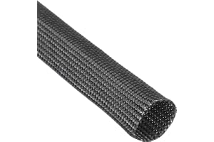 QUARKZMAN tygslang 1 m längd glasfiberslang 16 mm innerdiameter värmeskyddsslang 0,43 mm tjock vävd kabelrock kabelskyddsslang för kabelhantering, kabelslang
