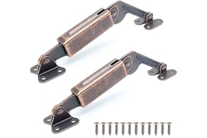 BokWin Supporto per coperchio a molla Coperchio sinistro destro cerniera supporto in ferro bronzo rosso supporto per divano, scatola, armadio con viti di montaggio