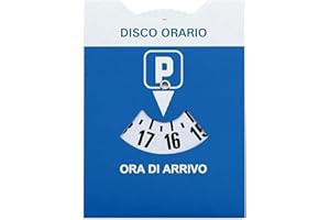 Disco Orario Auto MAXI con Busta Protettiva in PVC - 15x12 CM - BENESSERE In Linea® - Parchimetro Disco Orario Italiano x Auto e Moto - Accessori auto interno - Gadget auto