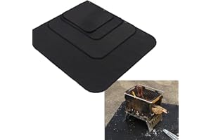 MKNZOME Tappetino per braciere, 80 * 75CM Stuoia Ignifugo Stuoia per sotto la griglia, protegge patio terrazza erba da incendio, Tappeto per Pozzo del Fuoco per Falò Barbecue Smokier Grill a Carbone, Nero-XL