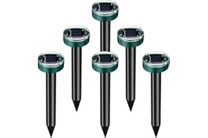 NAKAICUN Mole Repeller Solar Powered Repellent Mole Voles Gopher Mice and Rats Rodents Sonic Repeller Pest Control Snake Repellent Mole Deterrent Waterproof (circular 6)