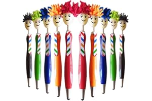DEDC 10 Stück Kugelschreiber,Microfaser Bildschirmreiniger Stifte,Stylus,3-in-1,Wischmopp-Kugelschreiber,Kugelschreiber Lustig Mitarbeiter Geschenk Weihnachtsgeschenke für Erwachsene Kinder
