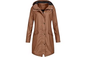 TTorju Raincoat for Women Rain Jackets Lightweight Waterproof Rain Jackets Outdoor Raincoat Windbreaker Waterproof Windproof Coat with Hood Ladies Jackets