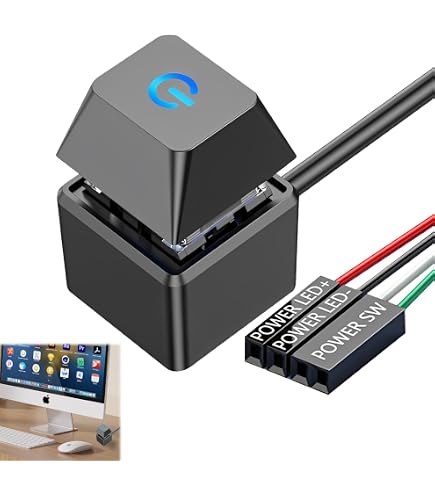 Bouton Power Externe Pour PC – 1,8 M Avec Lumière RGB Bleue – Démarrage à Distance Facile - 6