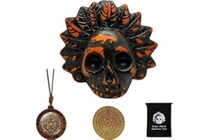 40MAX Silbato azteca de la muerte en voz alta El esqueleto de cerámica tiene un diseño retro schr126 + decibelios de fuerte grito fantasma. Colgantes y monedas conmemorativas de estilo azteca para travesura