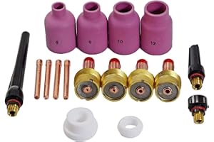 RIVERWELD TIG Gaz Lens Kit TIG Casquette Arrière Collet Corps Fit Torche de Soudage Tig DB SR WP 17 18 26 (Trousse de 17pcs)