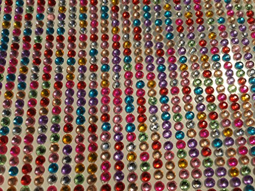 Set aus 1920 Stück glitzernden Strasssteine selbstklebend rund + eckig quadratisch bunt rund + mittelgroß in verschiedenen Formen basteln Gltzersteine Schmucksteine viereckig Strass Steine zum Verzieren von CRYSTAL KING - 3