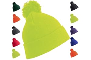 OnlyBee Kids Boys Girls Junior Plain Winter Bobble Hat