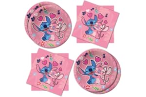 Gxhong Stoviglie Compleanno Bambini, Stoviglie Decorazione Festa, Stoviglie Rosa, Set Stoviglie Festa Cartoni Animati, 20 Piatti di Carta, 20 Tovaglioli, per Accessori Festa Tema Ragazzi Ragazze