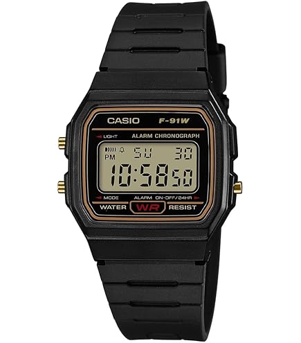 Casio Orologio Digitale Unisex A100WEFG-9AEF, Cassa 40.7mm, Quadrante Oro E Cinturino Nero In Resina