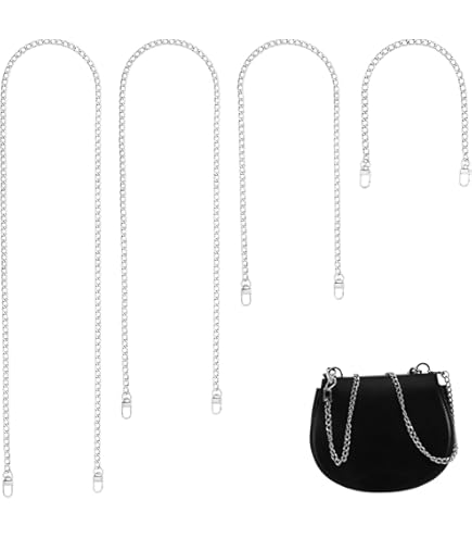 Beadthoven 10 stuks tas riem kettingen 120 cm ijzeren platte kabel ketting vervanging handtas kettingen riemen met metalen gespen voor crossbody
