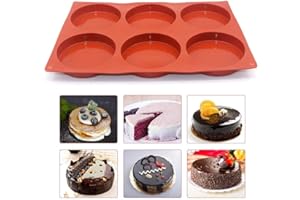 REYOK Stampo per torta a 6 cavità in silicone, 2 stampi antiaderenti per torte, caramelle, sapone, resina epossidica, progetti creativi