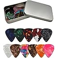 Mediator Guitare Acoustique, Médiateur, Guitar Picks Lot de 24, Pour Guitare Ukulélé, Acoustique, Électrique, Basse, Médiator de Gaitare, Celluloïd
