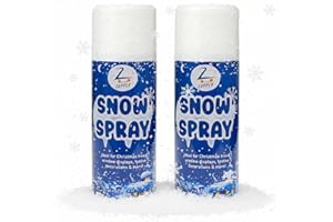 ZOPPER Artificial Snow Spray 2x 250ml, Fake Snow Spray Easy-Use Snow Foam for Christmas Trees, Windows, Wreaths, Party Decor & Crafts - 85gm Each Can