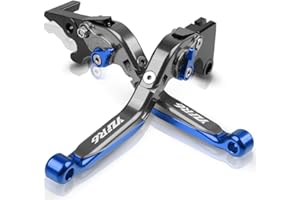 YP YUANPEI Leve freno frizione pieghevoli Per YZF R6 YZFR6 YZF-R6 1999-2004 Leve estensibili in alluminio Accessori moto(Titanio+Blu)