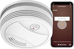 Clouree WiFi Detector de Humo, Detector de Incendios inalámbrico con Sensor fotoeléctrico,Tuya y Smart Life App (2 Piezas)