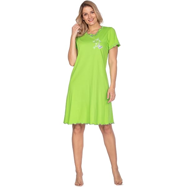 Camicia da Notte Aperta Davanti in Cotone Superior