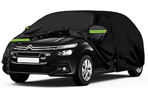 Opaltool Bâche Voiture Exterieur Compatible avec 2006-2022 Citroen C4 Picasso, Housse de Protection Voiture Extérieure avec Fermeture à Glissière, Serrure et Bandes Coupe-Vent