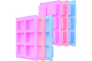 ‎ZEONHEI ZEONHEI 6 Stück 6-Cavity Seifenform, Rechteckige Silikonformen, Silikon Form Hausgemachte Seifenformen für DIY, Backen, Biscuit, Eiswürfel, Handwerk, 3 Farben