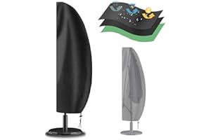 Funshot Ampelschirm Schutzhülle,Sonnenschirm Schutzhülle mit Reißverschluss für 2 bis 4 M Große Sonnenschirm Abdeckung 420D Oxford Gewebe Wasserdicht Staubdicht UV-Beständiges,205 x 57 x 48/25 cm